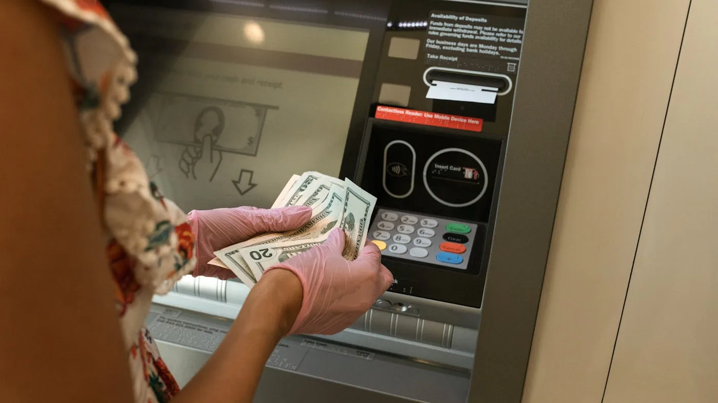 ATM cash withdrawal screen in Istanbul